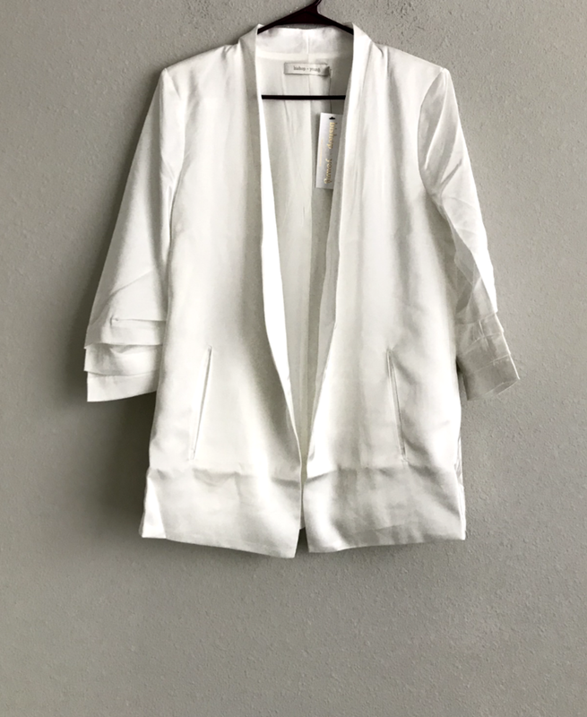 Bishop + Young Satin Iconic Blazer - White (Sz L) a383206