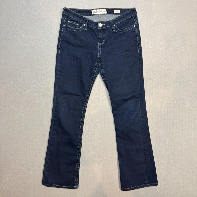 BKE Denim Payton Women's 30x31 1/2 Mid Rise Skinny Distressed Jeans Blue #1241