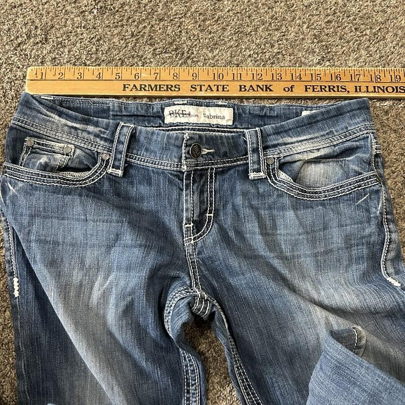 BKE Jeans Womens Blue Denim Culture Bootcut Stretch Distressed 33x33.5
