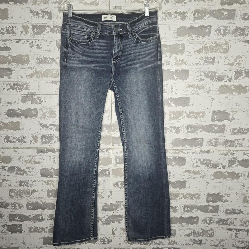 BKE Payton Womens Universal Fit Mid Rise Bootcut Denim Blue Jeans Fits 30"x31"