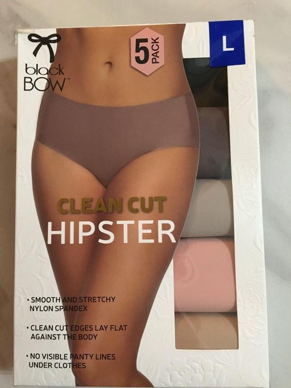 Black Bow 5-Pack Women Clean Cut Hipster Size Large Underwear Colors New