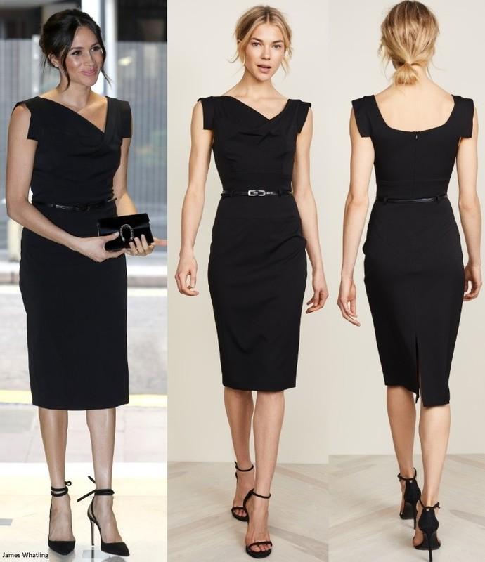 BLACK HALO Jackie O Belted Sheath Hollywood Celebrity Black Eclipse Dress