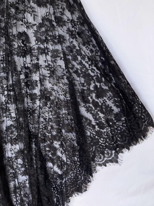 Black Lace Cloak Womens OS Sheer Overlay Vamp Kimono Kaftan Maxi Swim Cover
