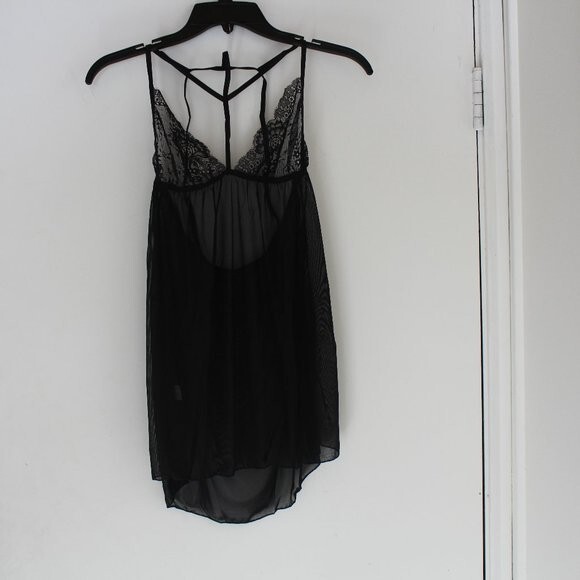 Black Sheer See Through Babydoll Lingerie Size Medium