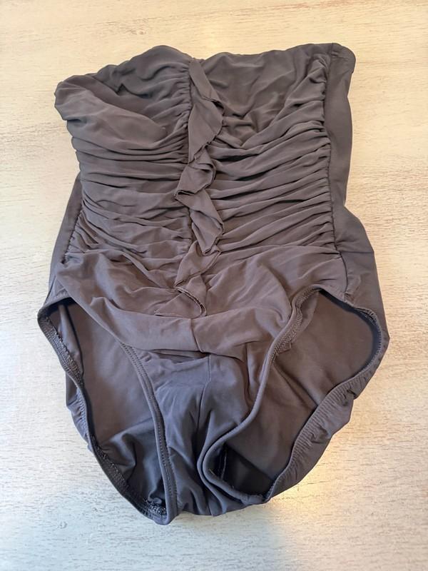black strapless MIRACLESUIT one piece swimsuit size 12