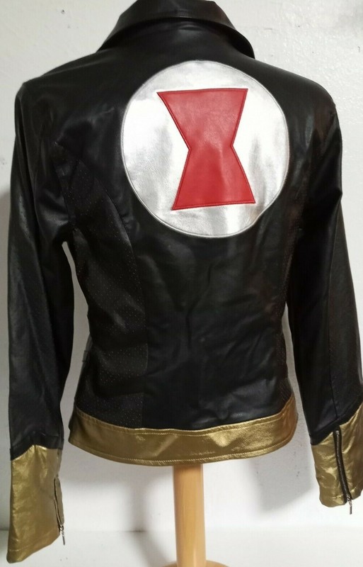Black Widow/ Her Universe Marvel Faux Leather Moto Jacket Top Cosplay Official