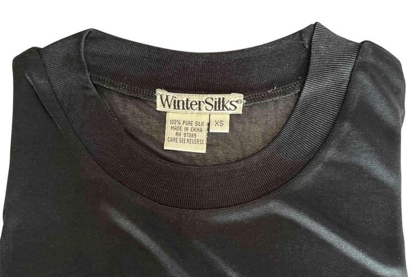 Black Wintersilks Long Sleeve Crew Neck Base Layer Pullover Top Sz. XS New NOS