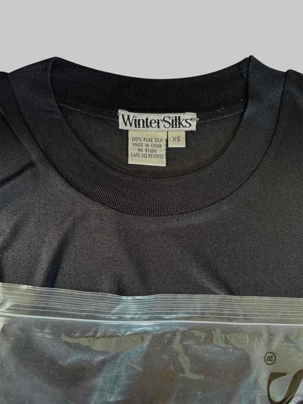 Black Wintersilks Long Sleeve Crew Neck Base Layer Pullover Top Sz. XS New NOS