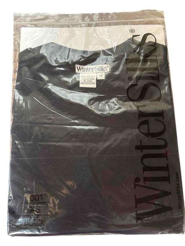 Black Wintersilks Long Sleeve Crew Neck Base Layer Pullover Top Sz. XS New NOS