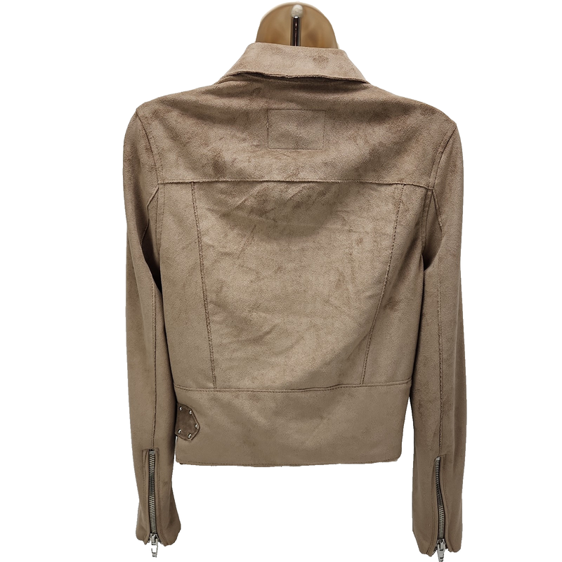 BlankNYC Light Brown Vegan Suede Moto Jacket Women's XS