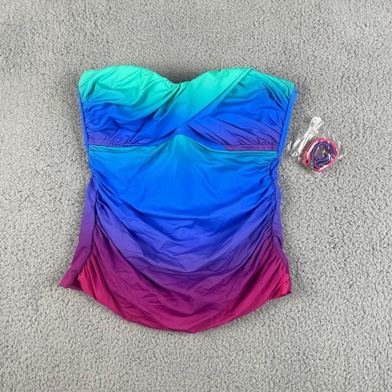 Bleu by Rod Beattie Women's Sz 10 Heat Of The Moment Twist Bandeau Tankini Top