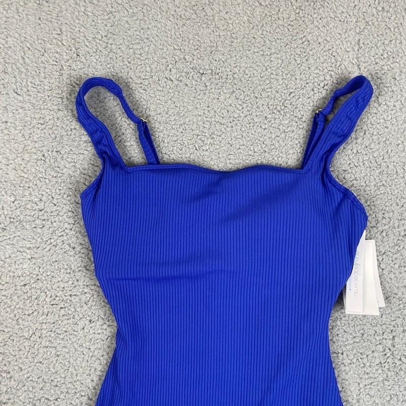 Bleu Rod Beattie Women's Sz 10 Blue Walk The Line Square Neck Tank One Piece