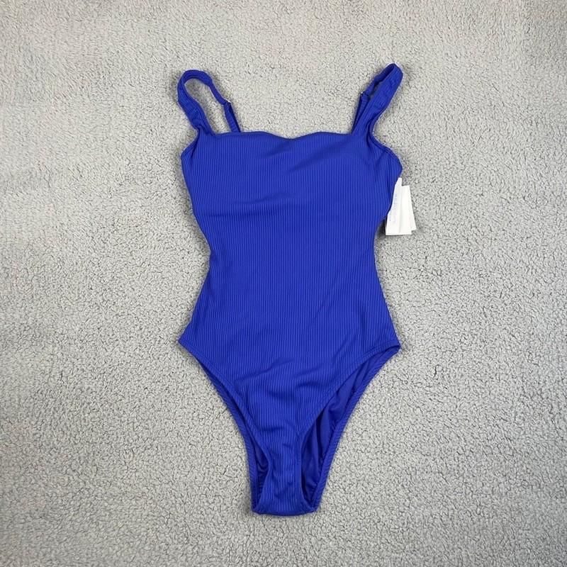 Bleu Rod Beattie Women's Sz 10 Blue Walk The Line Square Neck Tank One Piece