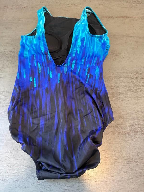Blue Black LONGITUDE One Piece Swimsuit Size 8