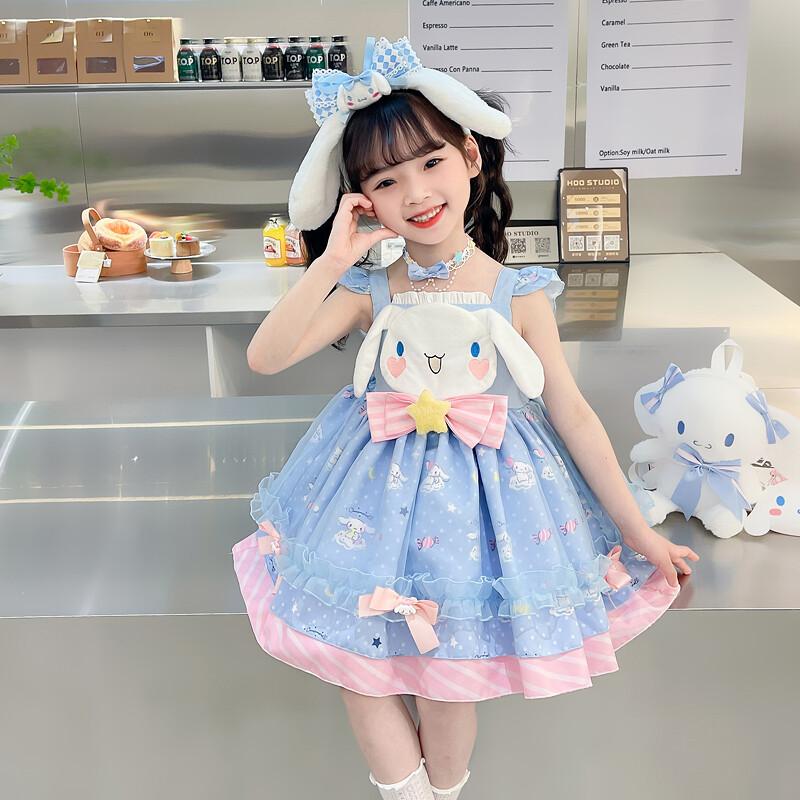 Blue Cinnamoroll Melody Lolita Princess Dress Kid Girls Cosplay Costume Skirts