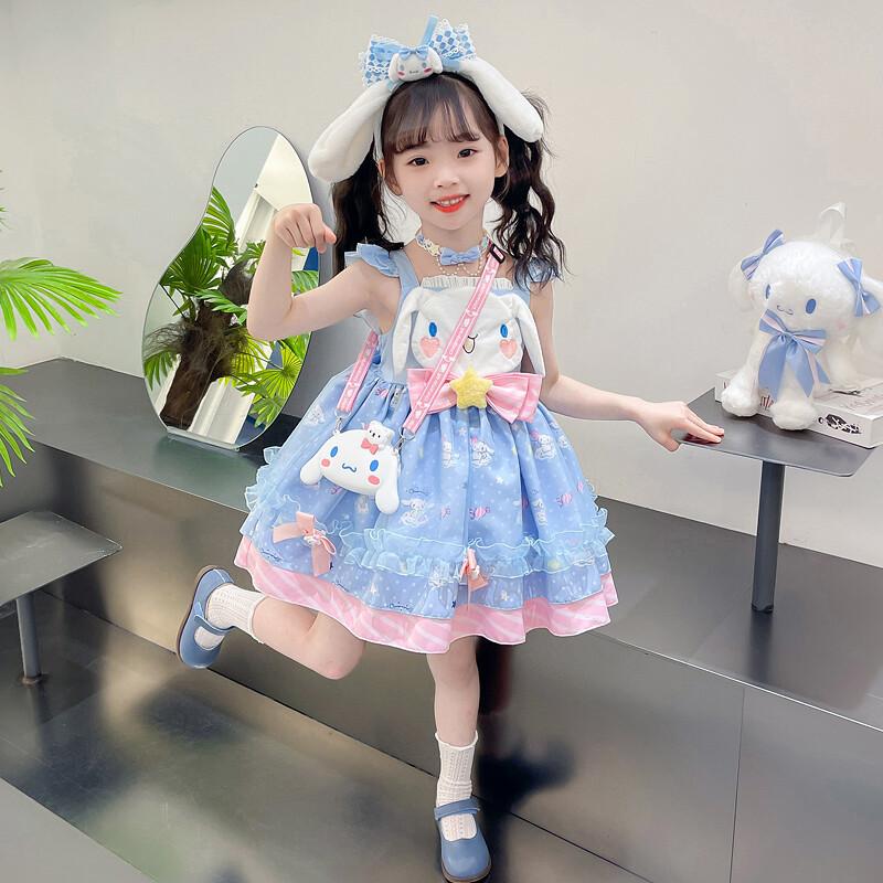 Blue Cinnamoroll Melody Lolita Princess Dress Kid Girls Cosplay Costume Skirts