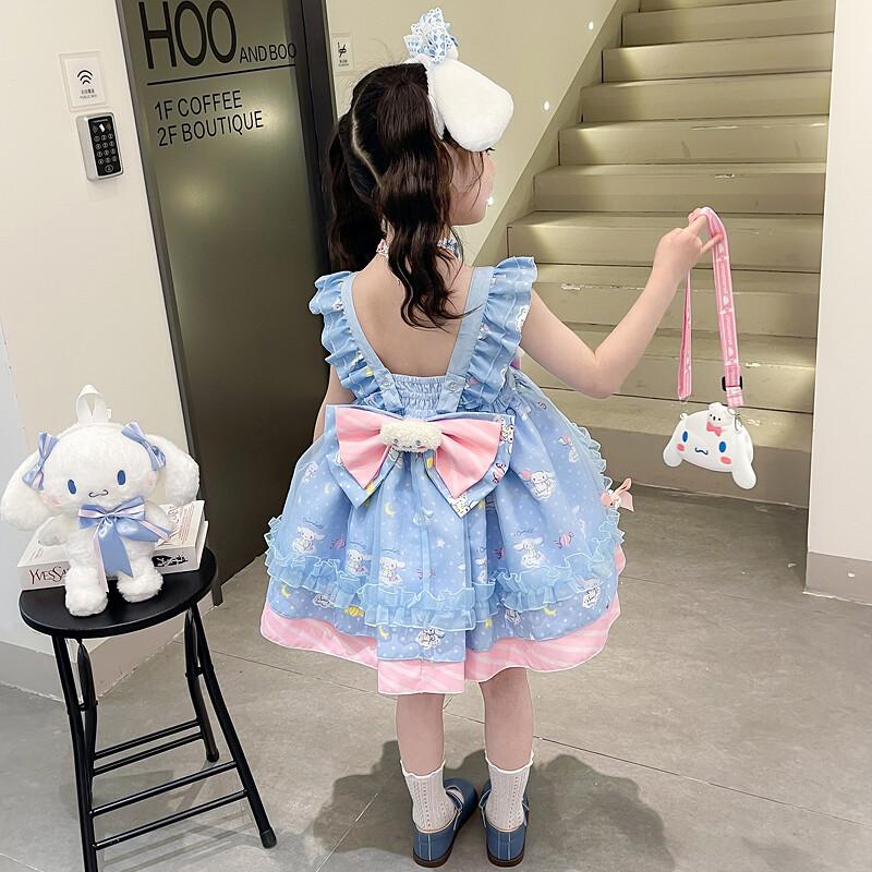 Blue Cinnamoroll Melody Lolita Princess Dress Kid Girls Cosplay Costume Skirts