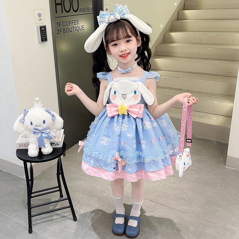 Blue Cinnamoroll Melody Lolita Princess Dress Kid Girls Cosplay Costume Skirts