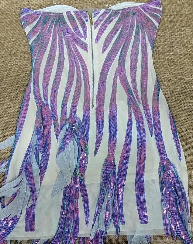 Blue Iridescent Sequined Fairy Dress Strapless NWT Adult Size Small