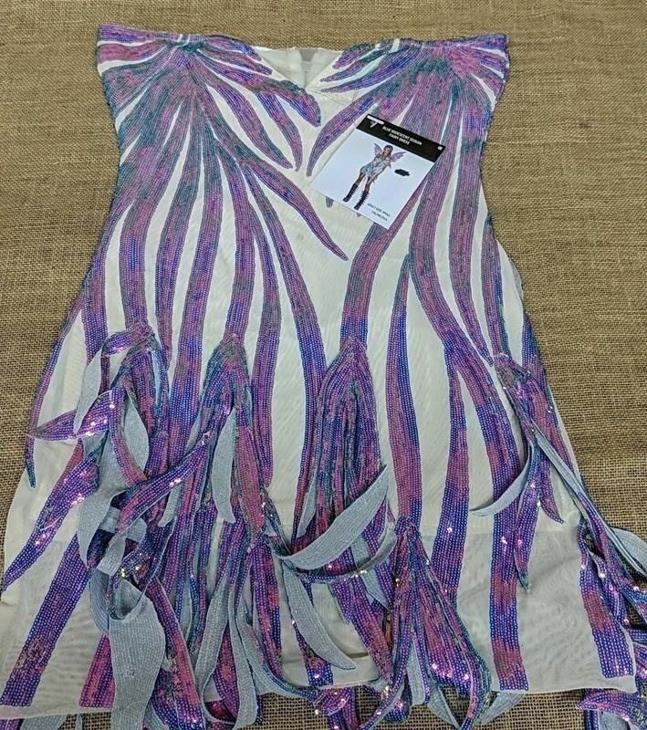 Blue Iridescent Sequined Fairy Dress Strapless NWT Adult Size Small