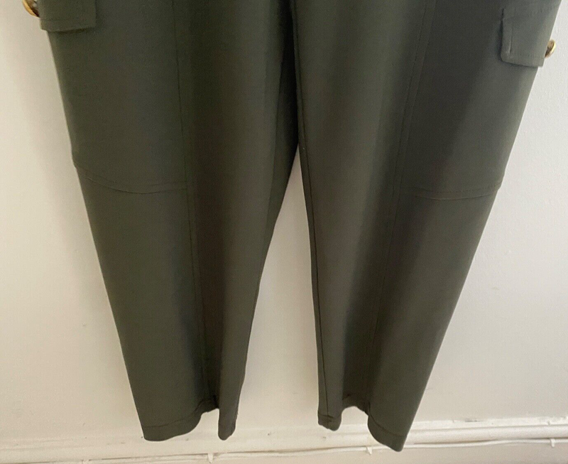 BNWT JOSEPH RIBKOFF UK 10 Khaki Green Crop Jumpsuit Playsuit Strapless