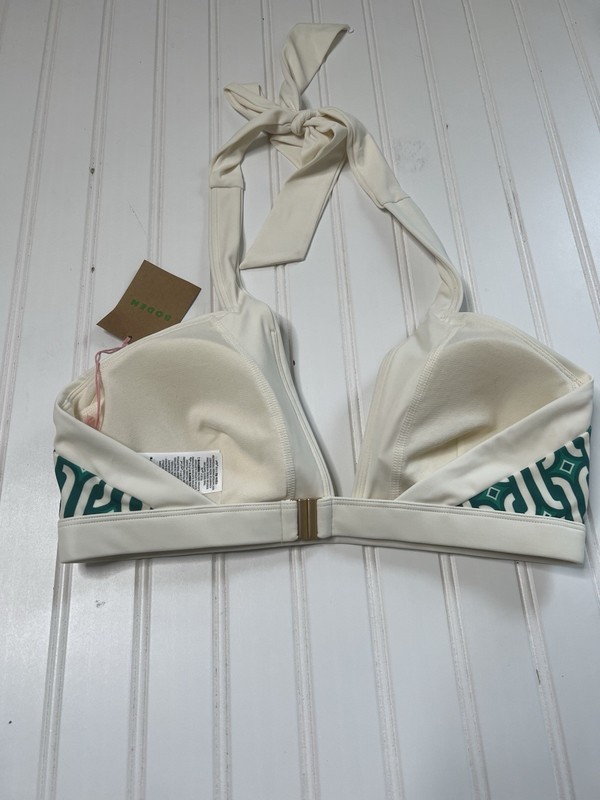 Boden Womens Ithaca Halter Bikini Top US 8 Green Geometric Swim NEW 392