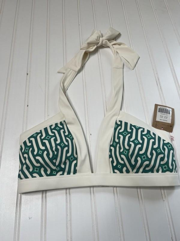 Boden Womens Ithaca Halter Bikini Top US 8 Green Geometric Swim NEW 392