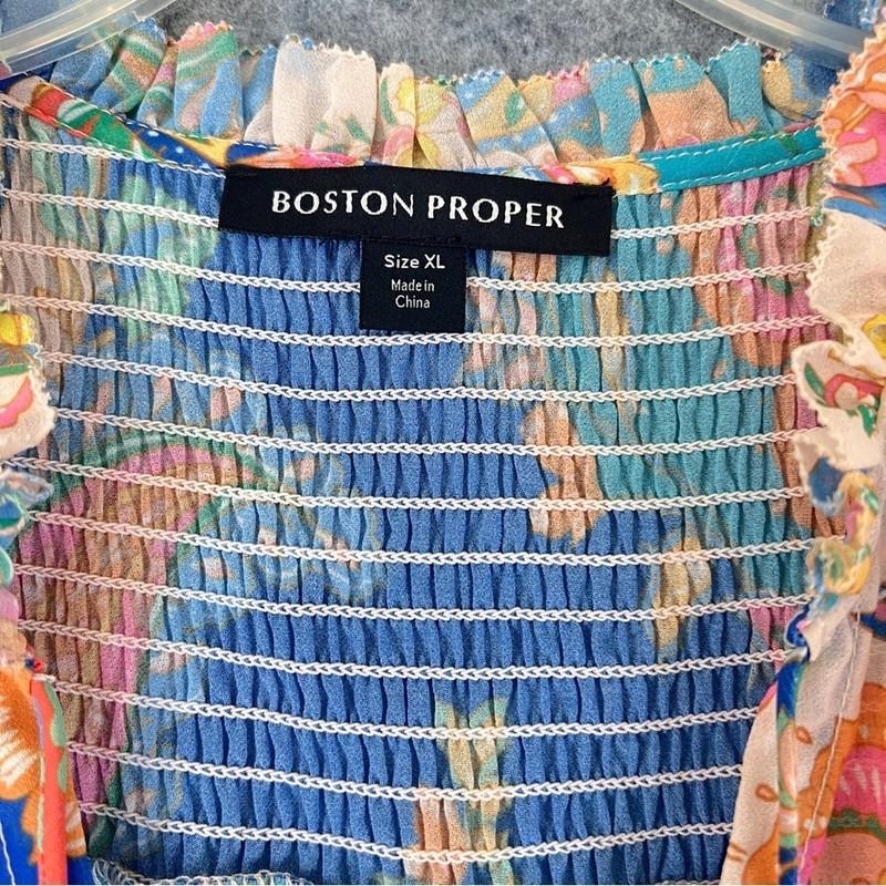 BOSTON PROPER Breezy Boho Paisley Patches Peasant Dress Size XL NEW