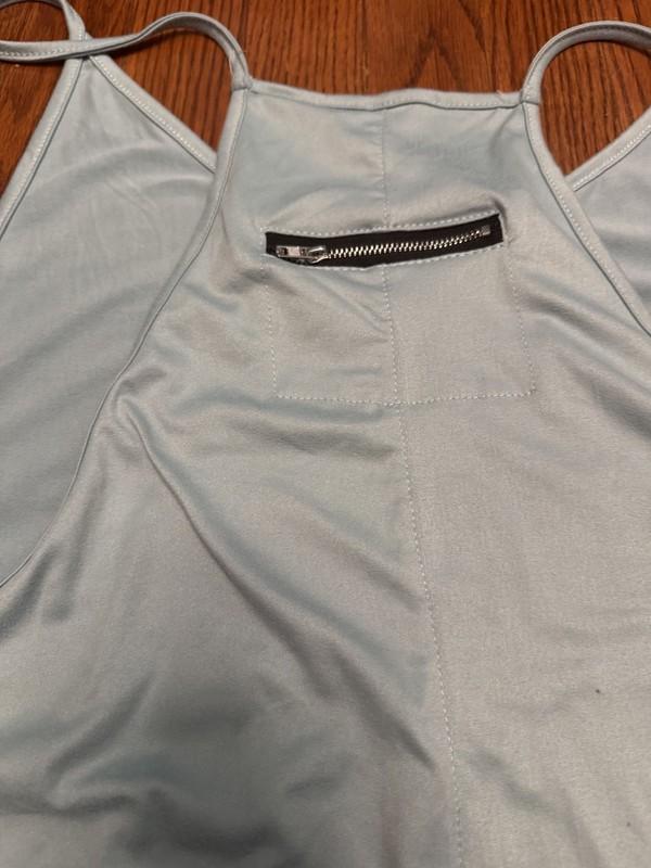 Boutique XL Light Blue Romper JumpSuit Loose Baggy NEW Harem Cropped 21” Inseam