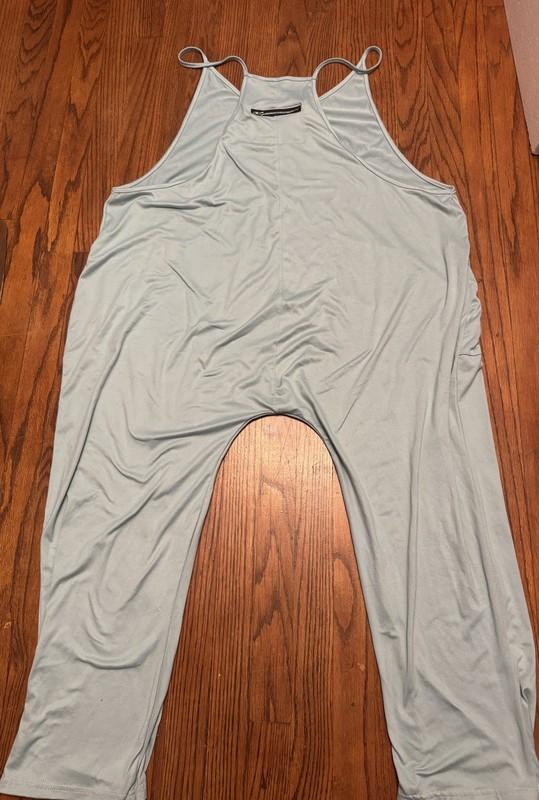 Boutique XL light blue Romper JumpSuit Loose Baggy NEW Harem cropped 21” inseam