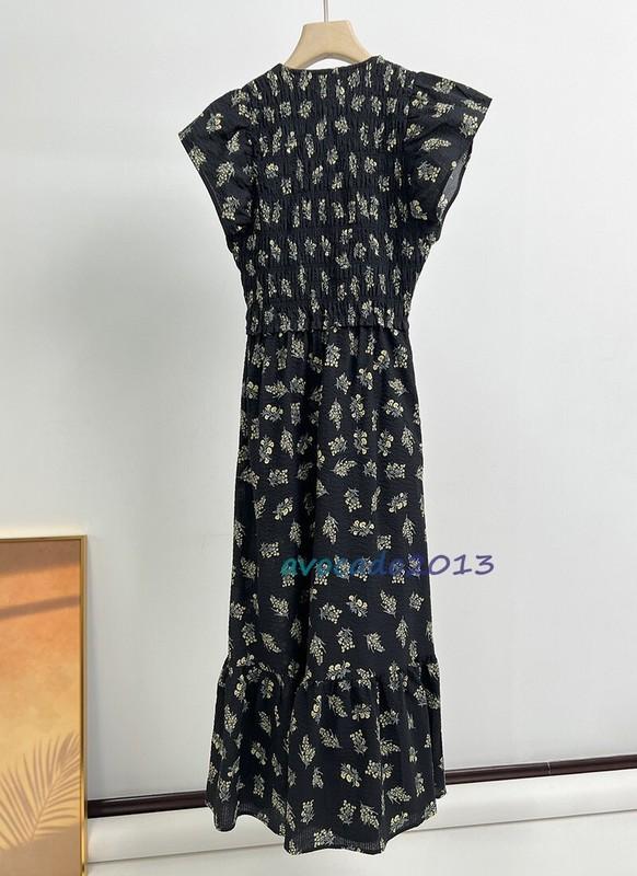 Brand New Rails Women Summer Black Floral Print Long Dress XS S M