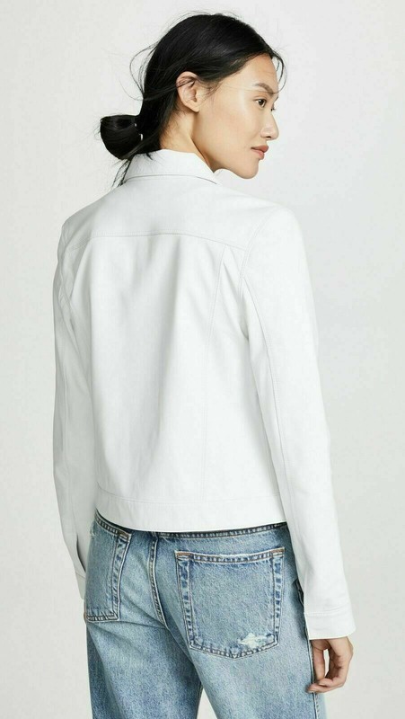 Brand New Women 100% Genuine Lambskin Leather Jacket Biker Stylish Slim Fit #A01