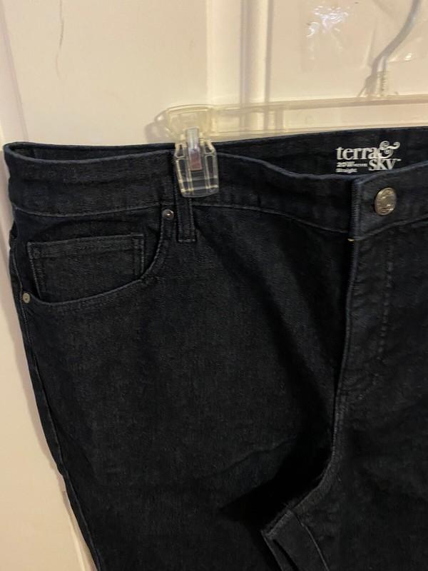 BRAND NEW WOMEN'S SIZE 20W PETITE TERRA & SKY STRAIGHT LEG DARK WASH JEANS