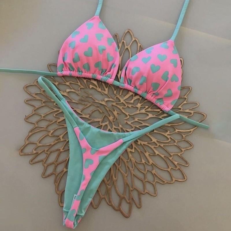 Brazilian Bikini Swimsuit High Waist Thong Set Women Swimwear Beach Wear