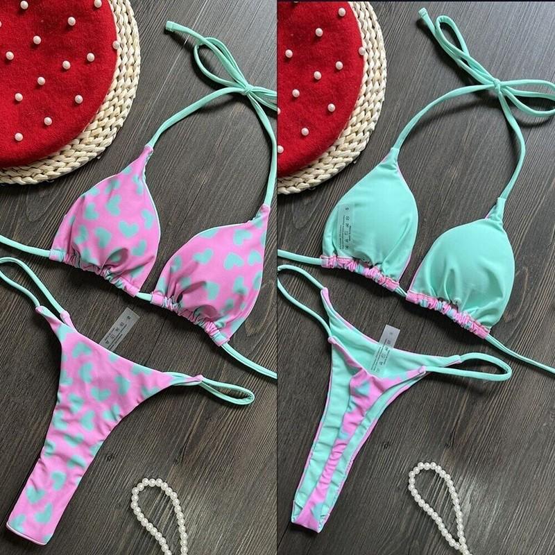 Brazilian Bikini Swimsuit High Waist Thong Set Women Swimwear Beach wear