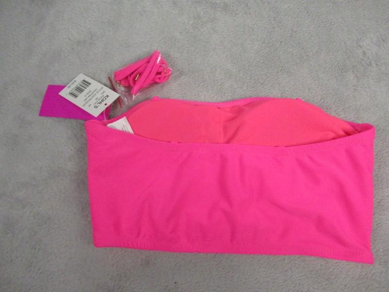 Breaking Waves Swimwear Bandeau Womens Small Pink Padded Removable Straps NWT