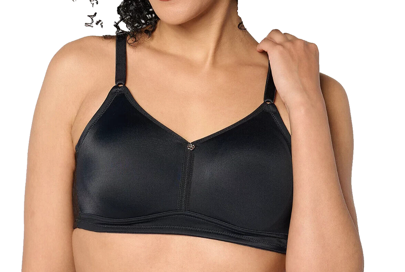 Breezies Jacquard Back Smoothing Wirefree Bra~40B~BLK~A473390~No Padding 9981