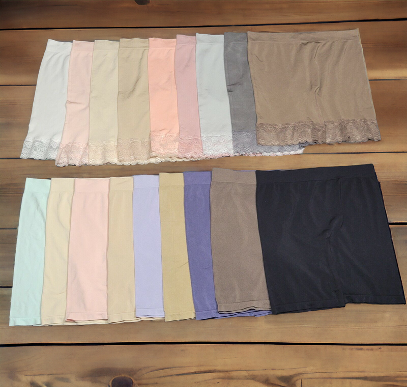 Breezies Seamless Smoothing Panties Mid Thigh Shorts with Plain and Lace Trim