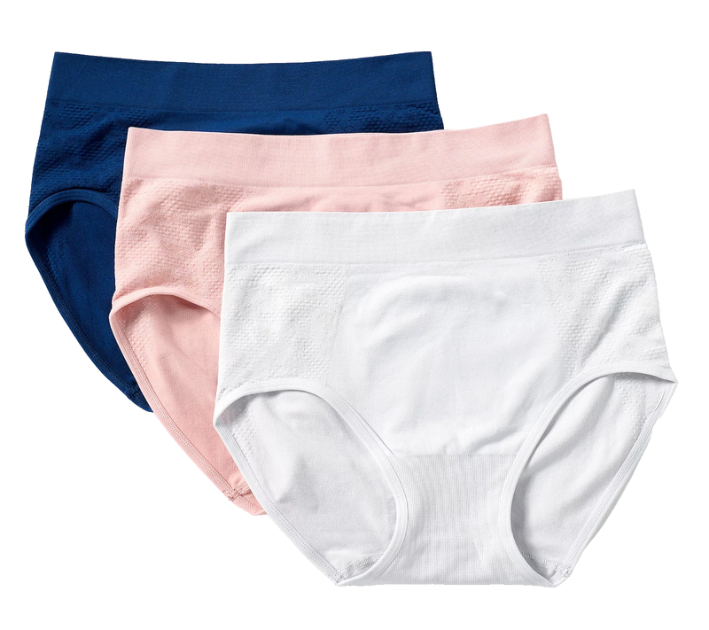 Breezies~Set of 3~Lace Comfort Seamless Full Briefs~Large~Platinum~A606736 11489