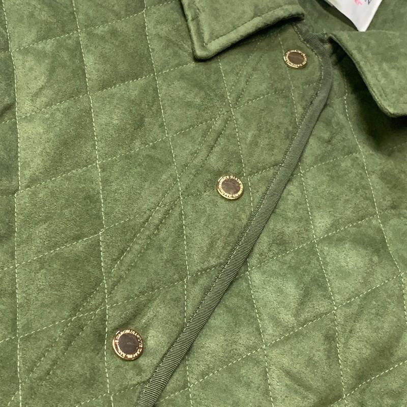 BRIDGE HAMPTON ISSAC MIZRAHI LIVE Faux Suede Coat Full Snap Up Basil Size 4X