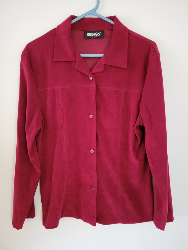 Briggs New York Women's Burgandy Faux Suede Shirt/Jacket Size M
