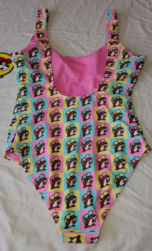 BUC-EE'S Women's 1 Piece Swim Suit X-LARGE Buc-ee Beaver All Over Print NEW