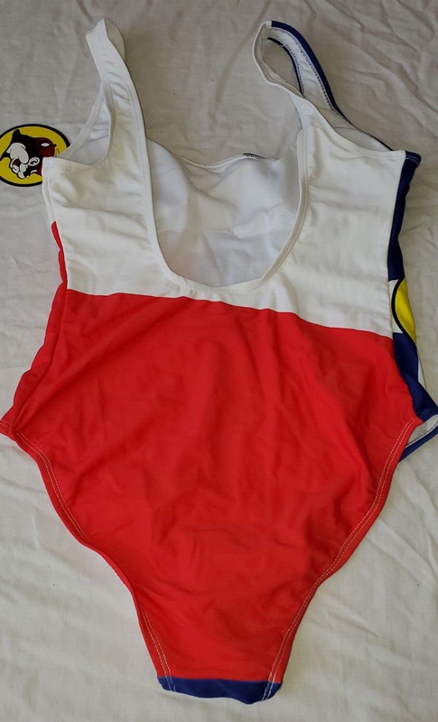 BUC-EE'S Women's 1 Piece Swim Suit X-SMALL Buc-ee Texas Flag Print New
