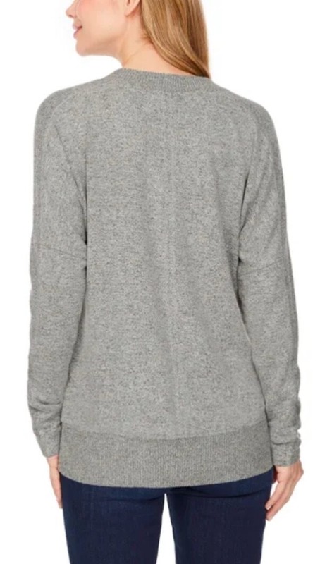 Buffalo David Bitton Ladies' Soft Cozy V-Neck Long Sleeve Top GRAY Choose Size