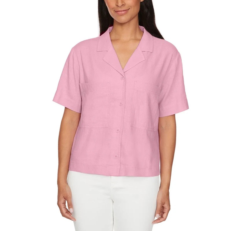 Buffalo Women's Linen Blend Button Front Shirt(1859434)