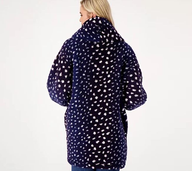 BumbleBella By Jill Martin Sherpa Lounger Coat Jacket ShawlCollar Button CARAMEL