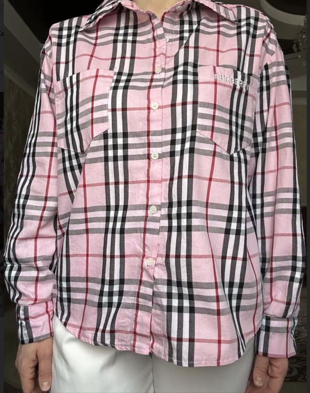 Burberry Nova Check Button Down Shirt Blouse Long Sleeve Cotton Size Fits S