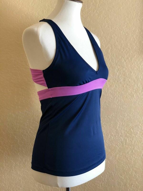 C9 By Champion Women’s Blue Stretch Tankini Swim Top Size S Fade Resistant NWT