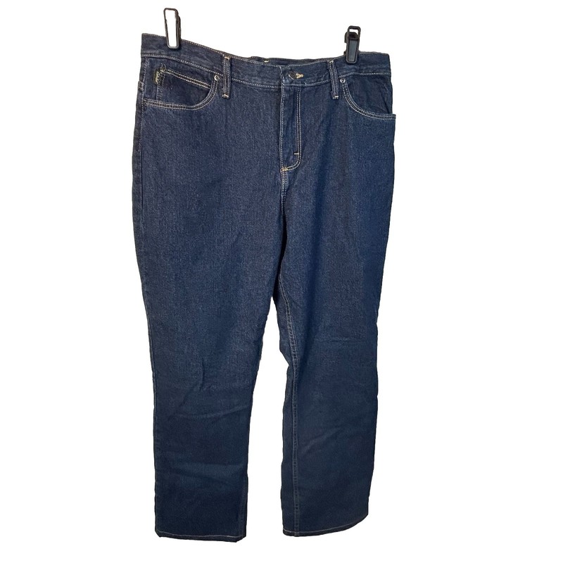 Cabelas Womens Fleece Lined Denim Blue Jeans Pants Size 14L Farm Girl Work
