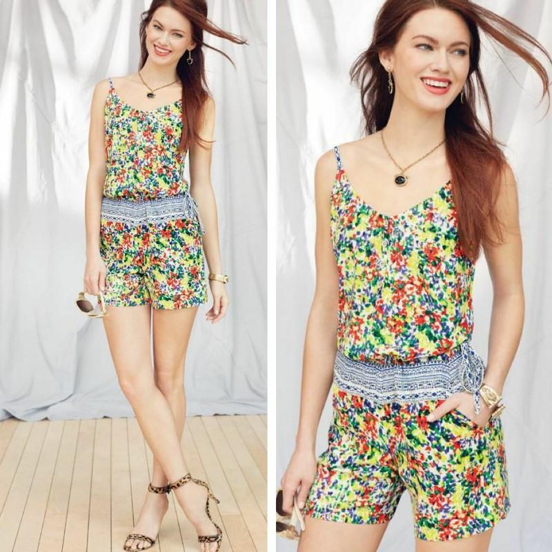 CAbi Cruise Fiesta Romper Limited Release Size Small Style #5261 Multicolor
